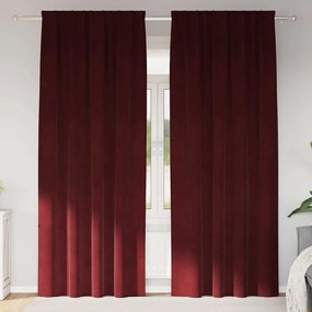 vidaXL Κουρτίνες με κουρτίνες 2 pcs Μπορντό 140 x 245 cm Βελούδο
