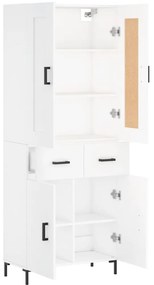 vidaXL Ντουλάπι Λευκό 69,5x34x180 εκ. από Επεξεργασμένο Ξύλο