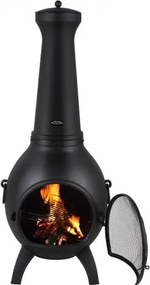 VEVOR 18 In Chiminea Outdoor Wood Burning Firepit with Grill Mesh &amp; Chimney Coat