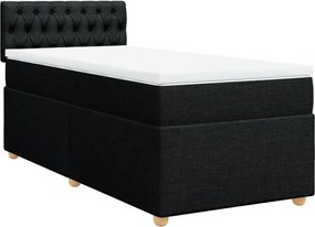 vidaXL Κρεβάτι Boxspring με Στρώμα Μαύρο 80 x 200 εκ. Υφασμάτινο
