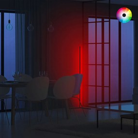 Φωτιστικό Δαπέδου Μαύρο Με RGB LED &amp; Ασύρματο Χειριστήριο 30x30x120 Εκ.