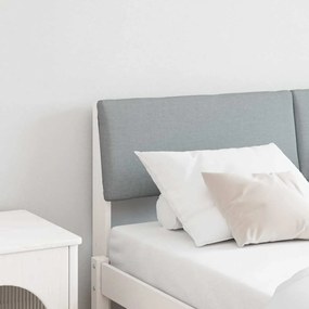 vidaXL Ταπετσαρισμένο κεφαλάρι Ανοιχτό γκρι 135 cm