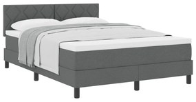 vidaXL κρεβάτι box spring  με στρώμα σκούρο γκρι 140x200 εκ υφάσμα
