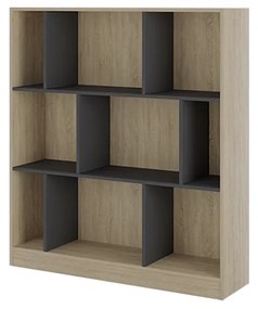 MAZE 117 ΒΙΒΛΙΟΘΗΚΗ ΧΑΜΗΛΗ SONOMA ΓΚΡΙ ΣΚΟΥΡΟ 117x30xH130cm - 24-0586 - 24-0586