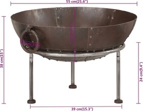 vidaXL Εστία Φωτιάς 55x55x38 εκ. Σίδερο
