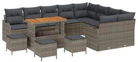 vidaXL Σετ Καναπέ Κήπου με μαξιλάρι 13 pcs Γκρι 110 x 55 x 71 εκ