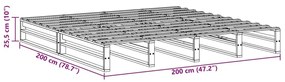 Σκελετός Κρεβ. Χωρίς Στρώμα Λευκό 200x200 εκ Μασίφ Πεύκο - Λευκό