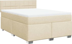 vidaXL Κρεβάτι Boxspring με Στρώμα Κρεμ 160x200 εκ. Υφασμάτινο