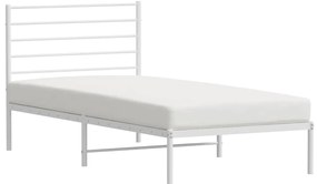 vidaXL Πλαίσιο Κρεβατιού με Κεφαλάρι Λευκό 100x190 εκ. Μεταλλικό