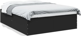 vidaXL Πλαίσιο Κρεβατιού Μαύρο 150x200 εκ. Επεξεργασμένο Ξύλο