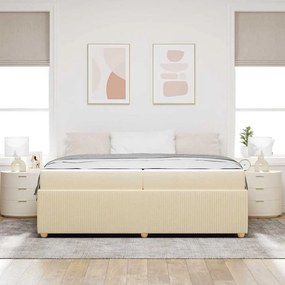 vidaXL Σκελετός Κρεβατιού με στρώμα Κρεμ 200 x 200 cm ύφασμα