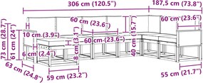 vidaXL Σειρά Καναπέ Εξωτερικού 8 pcs Φυσικό και Ανθρακί