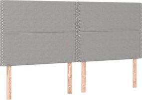 vidaXL Κρεβάτι Boxspring με Στρώμα Ανοιχτό Γκρι 180x200 εκ. Υφασμάτινο