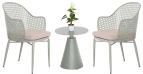 Σετ Κήπου Σαλόνι OREGO 3 τεμ. C21106.06 Αλουμίνιο σε Φυστικί χρώμα 58x55x83 εκ.