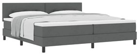 vidaXL Κρεβάτι box spring με στρώμα Σκούρο γκρι 200 x 200 cm ύφασμα