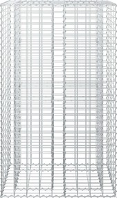 vidaXL Ανασηκωμένο κρεβάτι gabion Ασημί