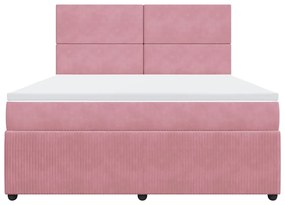 ΚΡΕΒΑΤΙ BOXSPRING ΜΕ ΣΤΡΩΜΑ ΡΟΖ 180X200 ΕΚ. ΒΕΛΟΥΔΙΝΟ 3294705