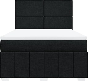vidaXL Κρεβάτι Boxspring με Στρώμα Μαύρο 160x200 εκ. Υφασμάτινο