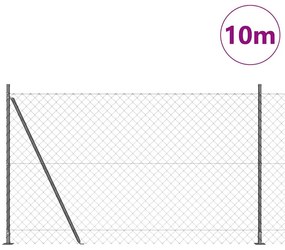 vidaXL Φράκτης από αλυσίδα με στύλους Ασημί 10 x 1.4 μ Ατσάλι