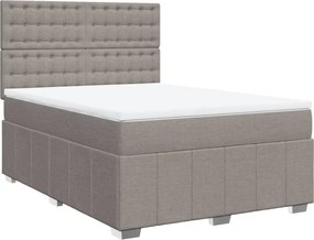 vidaXL Κρεβάτι Boxspring με Στρώμα Taupe 160x200 εκ. Υφασμάτινο