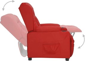 vidaXL Πολυθρόνα με Ανύψωση Μπορντό από Συνθετικό Δέρμα