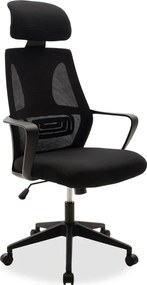 Καρέκλα γραφείου διευθυντή Dolphin pakoworld με ύφασμα mesh χρώμα μαύρο