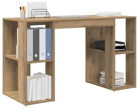 vidaXL Γραφείο με Αποθήκευση με ράφι artisan δρυς 130 x 50.5 x 75 εκ.