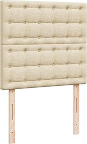 vidaXL Κρεβάτι Boxspring με Στρώμα Κρεμ 100 x 200 εκ. Υφασμάτινο