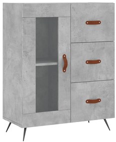 vidaXL Ντουλάπι Γκρι Σκυροδέματος 69,5x34x180 εκ. Επεξεργασμένο Ξύλο