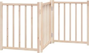 vidaXL Πύλη σκύλου πτυσσόμενη 3 πάνελ 150 cm από μασίφ ξύλο ελάτης