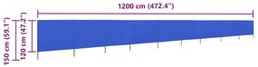 vidaXL Προστατευτικό Αέρα με 9 Πάνελ Αζούρ Μπλε 1200x120 εκ Υφασμάτινο