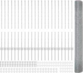 vidaXL Τεντώτο με στήριγμα Ασημί 1 x 50 m Ατσάλι