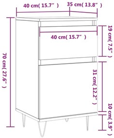 Ντουλάπια 2 τεμ. Γκρι Σκυροδ. 40x35x70 εκ. Επεξεργασμένο Ξύλο - Γκρι