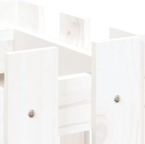 vidaXL Ζαρντινιέρα με Σχέδιο Φράχτη Λευκή 60 x 30 x 30 εκ. Μασίφ Πεύκο