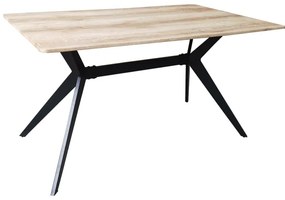 Τραπέζι Ezali pakoworld sonoma mdf με μαύρα μεταλλικά πόδια 140x80x75εκ