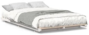 vidaXL Κρεβάτι δαπέδου Λευκό 140 x 190 cm Μασίφ ξύλο πεύκου