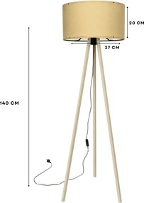 Φωτιστικό Δαπέδου Μπεζ / Δρυς AYD 38x38x140