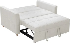 Καναπές-κρεβάτι Commit pakoworld 2θέσιος ύφασμα σε μπεζ-γκρι απόχρωση 142x93x90εκ