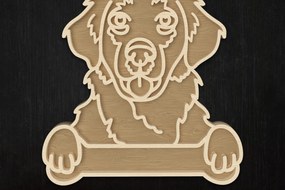 Σετ των 2 Intra απο ξύλο plywood  Χρώμα wenge 3mm-4mm πάχος - περίγραμμα Golden Retriever Δίασταση 6x6 cm INTRAFABR-92485023