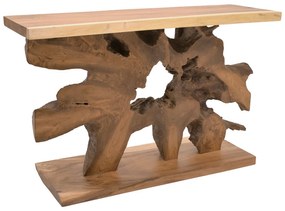 Κονσόλα Nasiol Inart teak ξύλο σε φυσική απόχρωση 120x40x75εκ