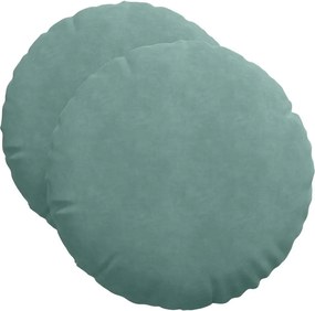 vidaXL Μαξιλάρια καθισμάτων 2 pcs Θαλασσί Ø50 x 19 εκ Βελούδο
