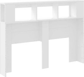 vidaXL Κεφαλάρι Κρεβατιού με LED Λευκό 140x18,5x103,5 εκ Επεξεργ. Ξύλο