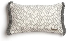Μαξιλαροθήκη Διακοσμητική Tymfi Trimming Grey-Sugar Aslanis Home 30X50 Cotton,Chenille