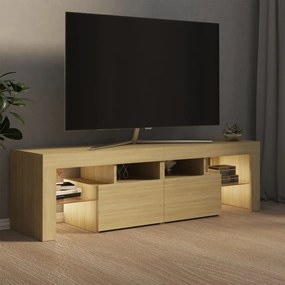 vidaXL Έπιπλο Τηλεόρασης με LED Sonoma Δρυς 140 x 36,5 x 40 εκ.