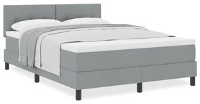 vidaXL Κρεβάτι με Στρώμα Ανοιχτό Γκρι 140x190 εκ. Ύφασμα