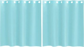 vidaXL Voile κουρτίνες με ροδέλες 2 τεμάχια Τιρκουάζ
