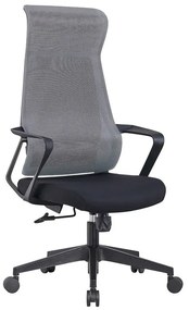 BF2990 Πολυθρόνα Γραφείου Διευθυντή, Mesh Γκρι, Ύφασμα Μαύρο 73x67x118/128cm ΕΟ616,2
