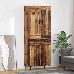 vidaXL Highboard με συρτάρι 2 pcs Παλιό Ξύλο Επεξεργασμένο ξύλο