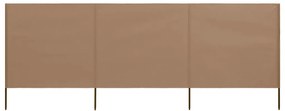 vidaXL Προστατευτικό Αέρα με 3 Πάνελ Taupe 400 x 80 εκ. Υφασμάτινο