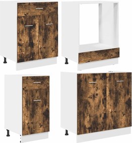 vidaXL Μονάδα κουζίνας Lyon 8 pcs Καπνιστή δρυς Επεξεργασμένο Ξύλο